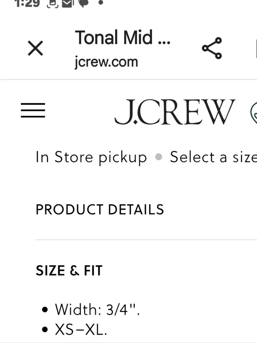 J. Crew Tonal Mid Belt In Leather